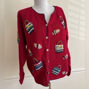 Hand Knit Grandma Cardigan Talbots 90’s Vintage Linen & Cotton NEW